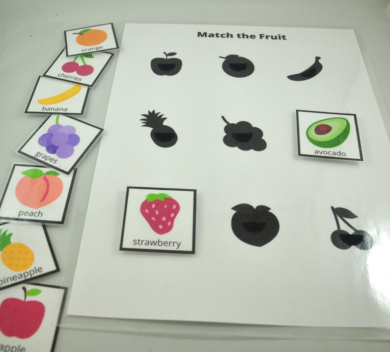 match the fruit worksheet fruit matching game educational etsy ireland