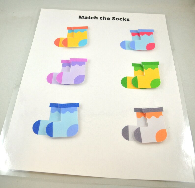 Match the Socks Worksheet Sock Matching Game Educational Etsy