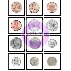Coin Sort Worksheet, American Coins, Sorting Game, Educational Preschool Printable Activity ...