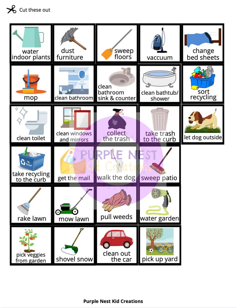 Chore Chart Printable Routine Chart Kids Routine Chores for | Etsy