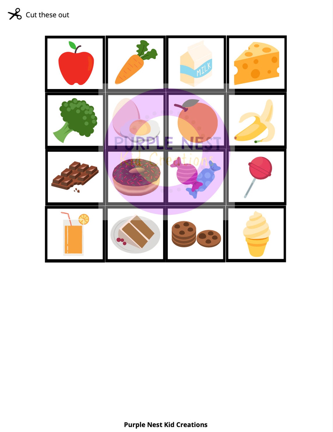 Sorting Food Printable Activity Healthy Teeth Community | Etsy