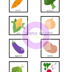Match the Vegetables Worksheet, Vegetables Matching Game, Educational ...