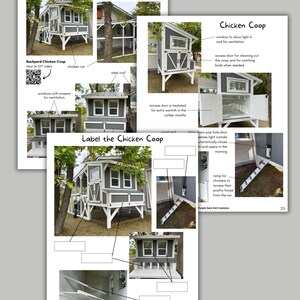 May include: A printable worksheet for kids to label the parts of a chicken coop. The worksheet includes a diagram of a coop with labels for the roof, chicken run, windows, access door, pop hole door, and ramp. The worksheet also includes a picture of a chicken coop with the parts labeled.