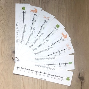 Skip Counting Printable Strips, Counting, Math Activity, Multiplication Practice, Educational ...