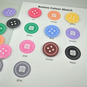 Button Color Match Worksheet, Color Matching Game, Educational Preschool Printable Activity, Homeschool Game, Tot School, Busy Binder