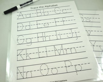 Trace the Alphabet Worksheet, Letters, Learn to Write, Educational Printable Activity, Morning Binder, Busy Book, Kindergarten, Homeschool