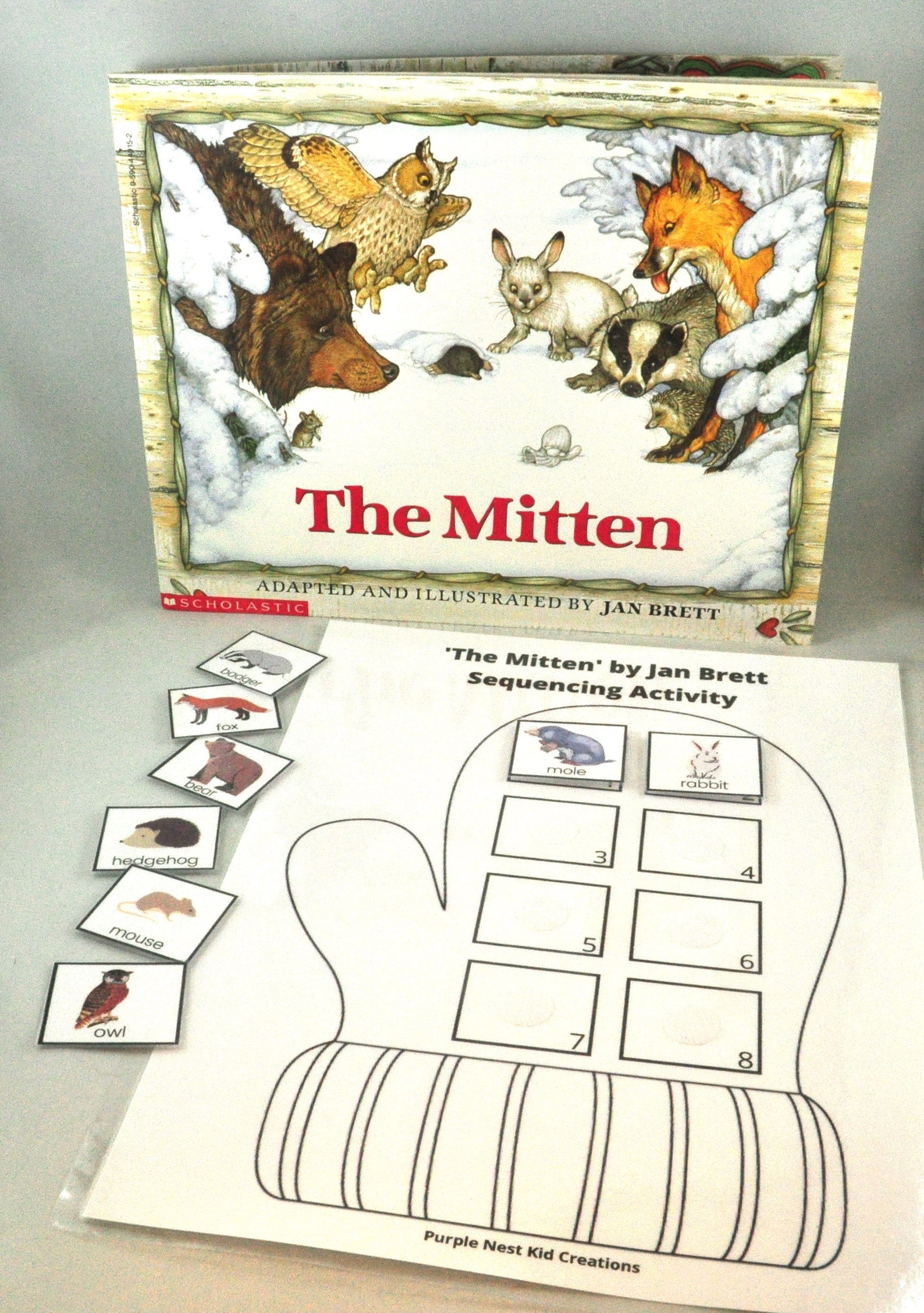 The Mitten Story Book Sequencing Activity Trace the Lines Etsy