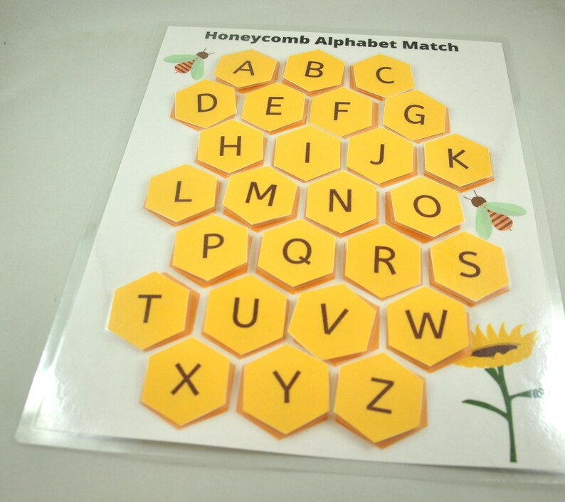 honeycomb alphabet match worksheet alphabet matching game