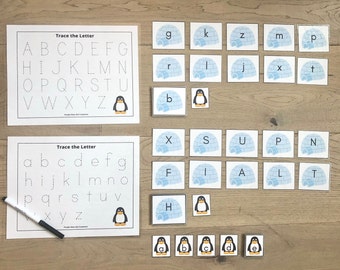 penguin letter recognition activities matching game etsy