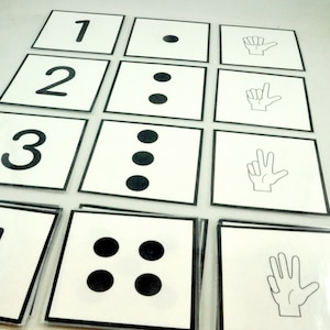 Aantal Flash Cards, Number Sense Matching Game, Educatieve Voorschoolse Afdrukbare activiteit, Peuter, Kleuterschool, Kleuterschool, Thuisonderwijs