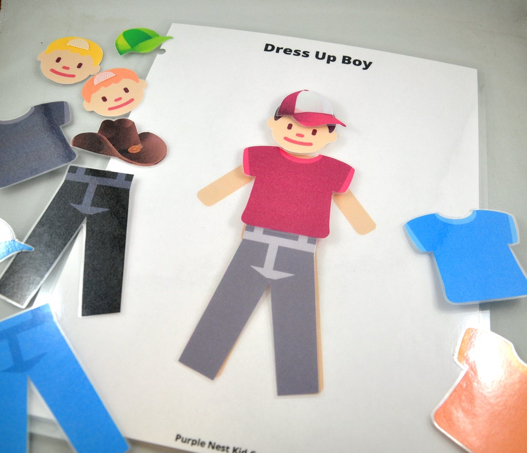 Dress up Boy Worksheet, Dress up Game, Educational Preschool Printable