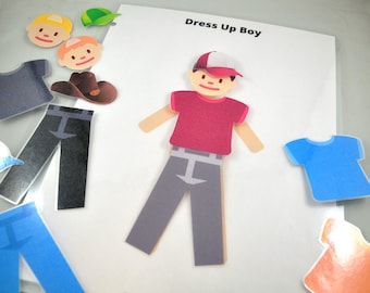 Activité d'habillage de garçon : jeu à imprimer pour les enfants d'âge préscolaire (téléchargement numérique)