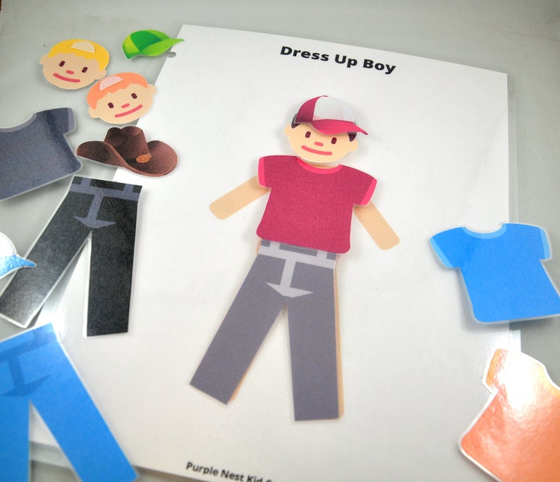Dress Up Boy Worksheet Dress Up Game Educational Preschool | Etsy