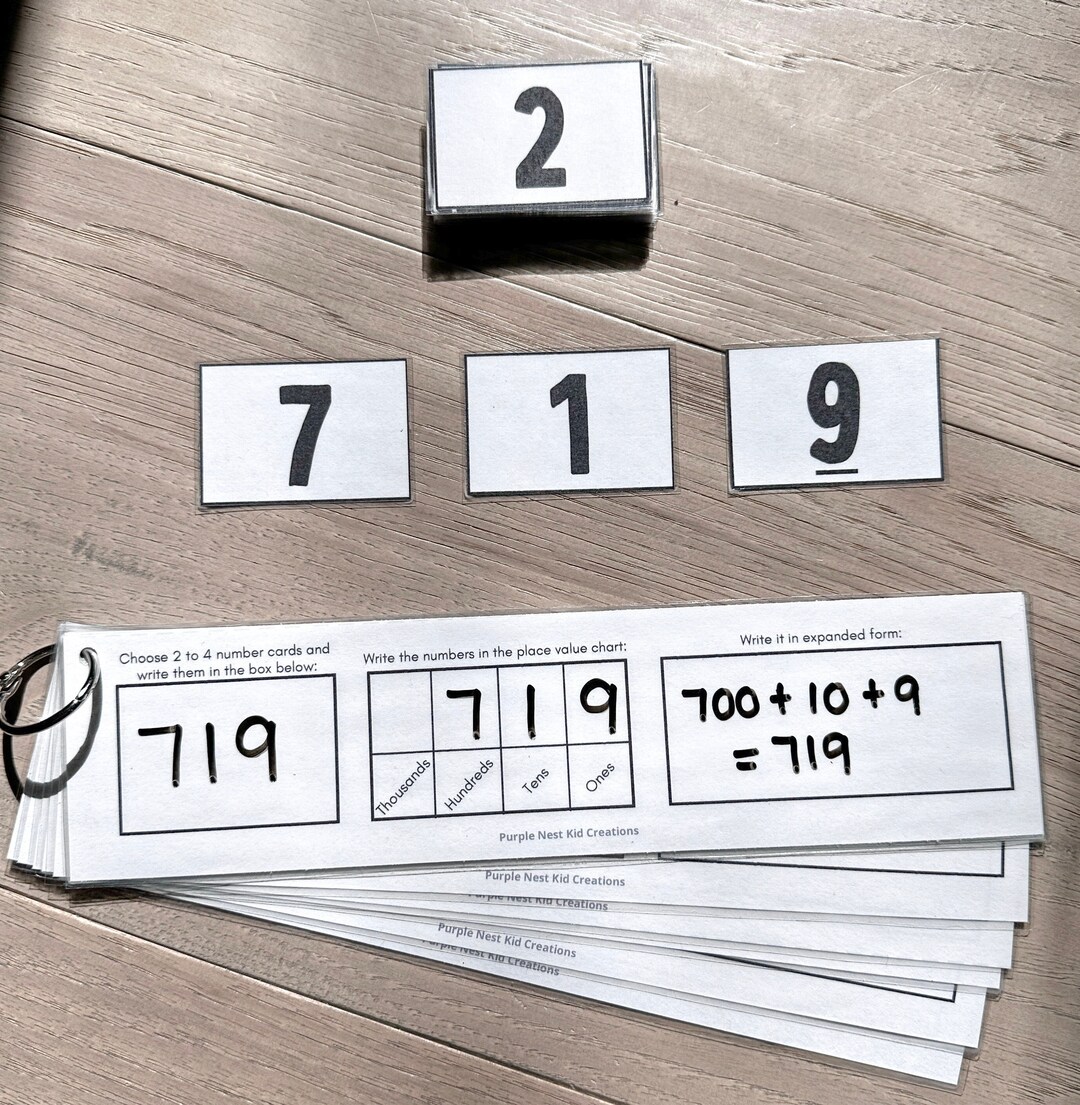 Place Value Task Cards: Grade One Math Printable (PDF) - Etsy