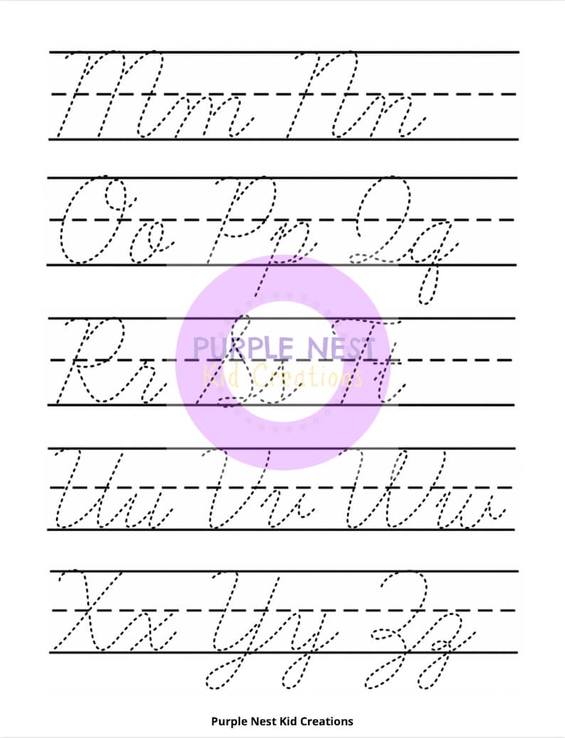 Trace the Alphabet in Cursive Worksheet Letters Learn to | Etsy