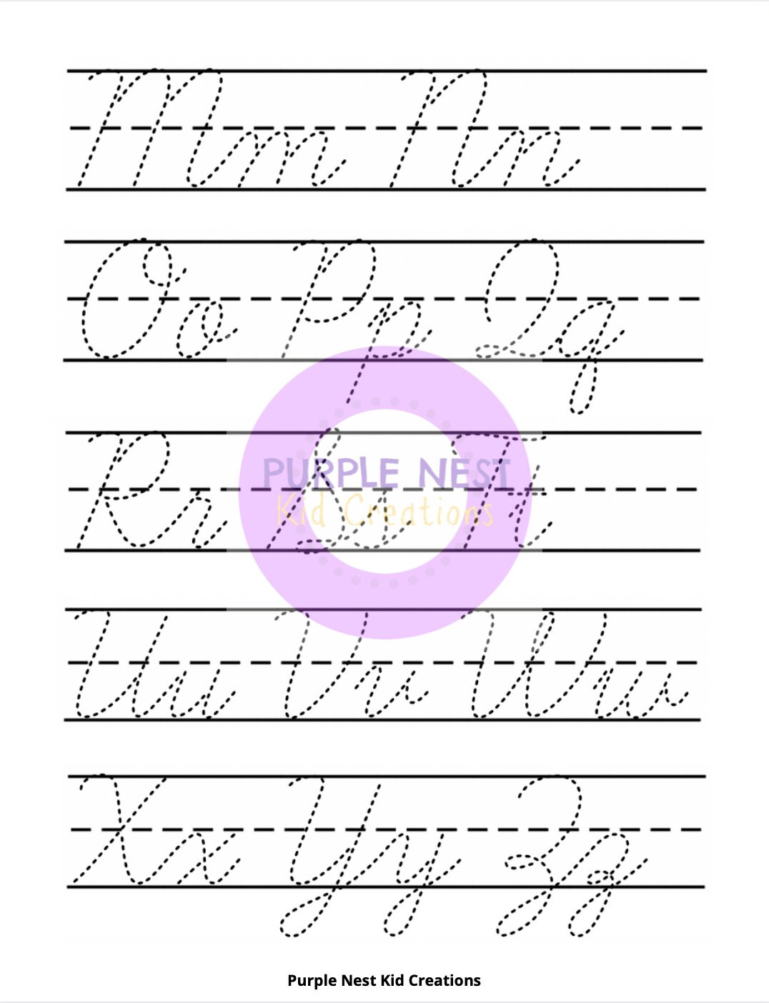Trace the Alphabet in Cursive Worksheet Letters Learn to | Etsy