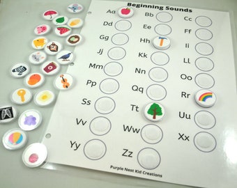 Beginning Sounds Picture Matching Worksheet, Alphabet Matching Game, Educational Preschool Printable Activity, Homeschool Game, Kindergarten