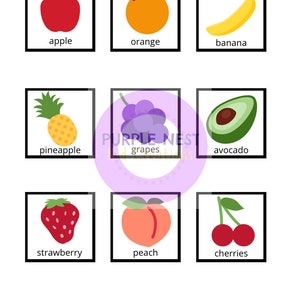 Match the Fruit Worksheet Fruit Matching Game Educational | Etsy