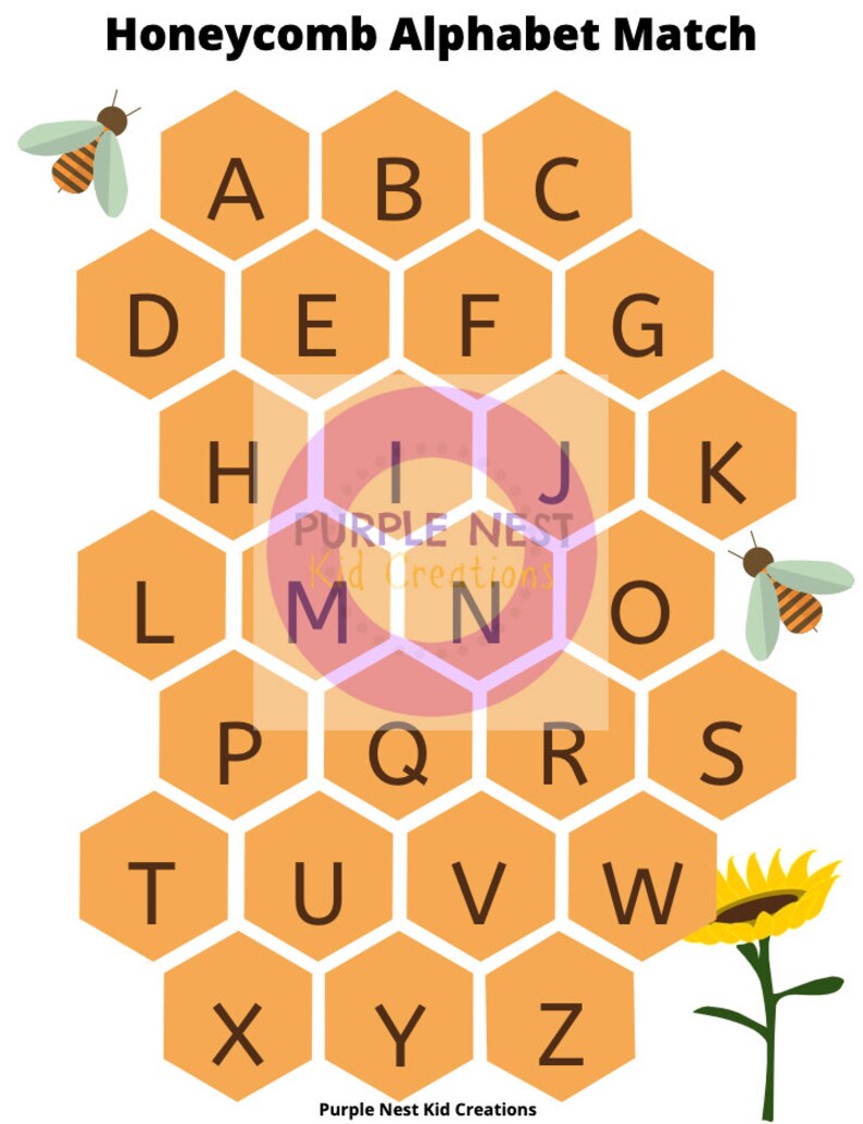 Alphabet Match Worksheet Alphabet Matching Game Etsy