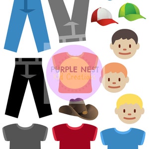 Dress Up Boy Worksheet Dress Up Game Educational Preschool | Etsy