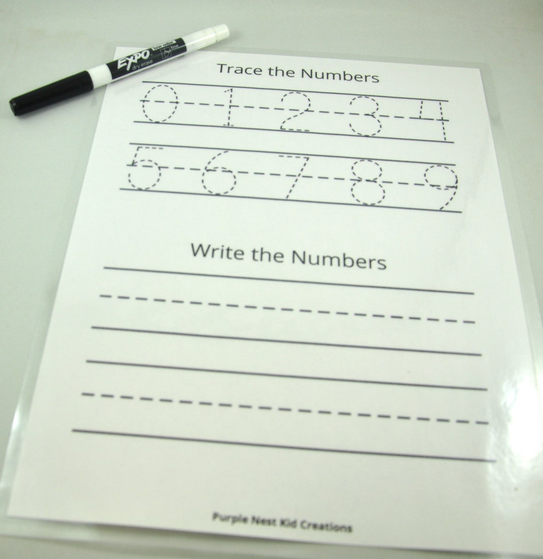 Trace and Write Numbers 0-9 Worksheet: Educational Printable (PDF) - Etsy