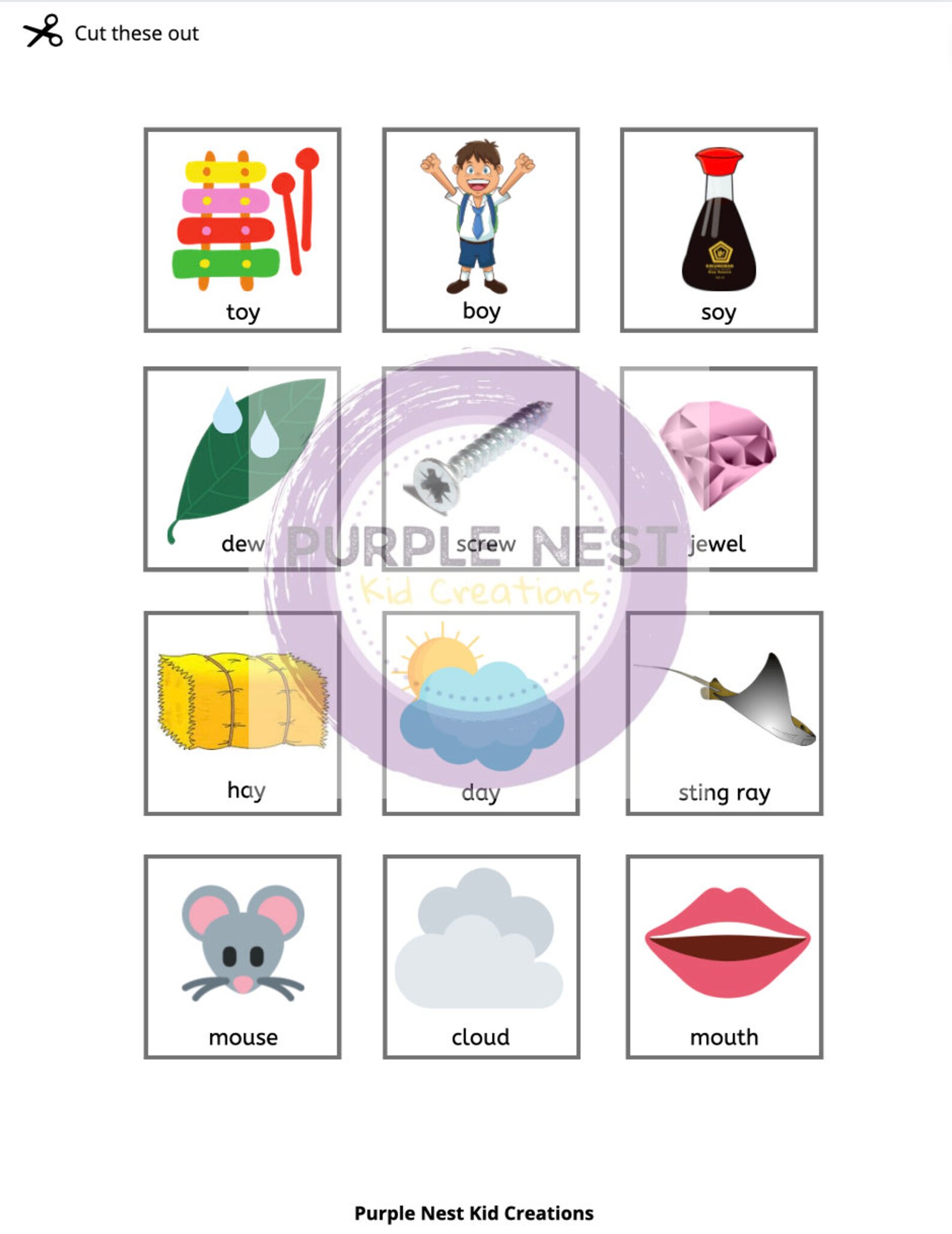Digraphs Matching Worksheet Phonics Game Vowels Educational - Etsy