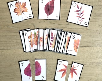 Autumn Leaves Alphabet Matching Puzzle: Preschool Printable (PDF)