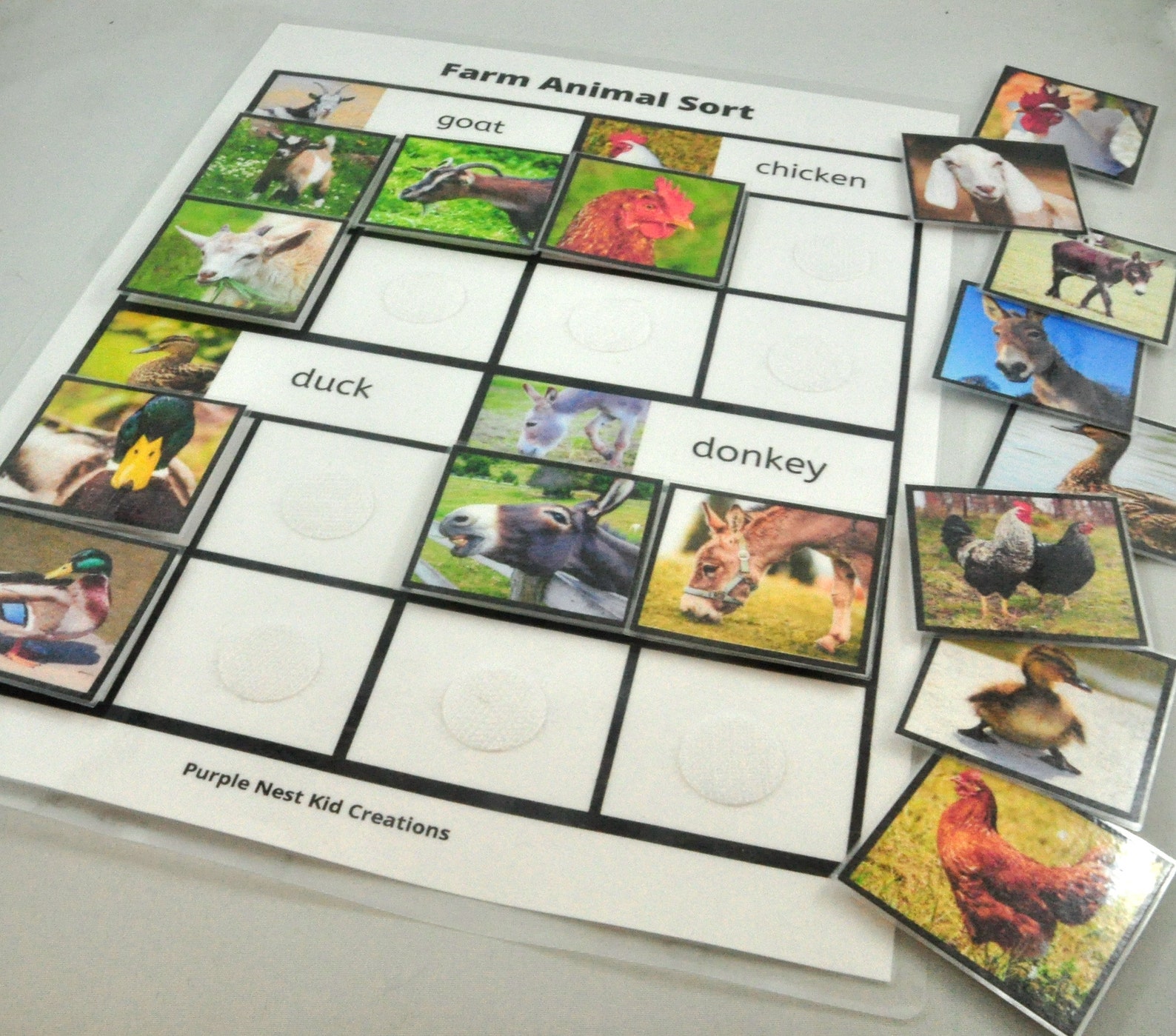 Farm Animal Sort Worksheet Farm Animals Sorting Game | Etsy