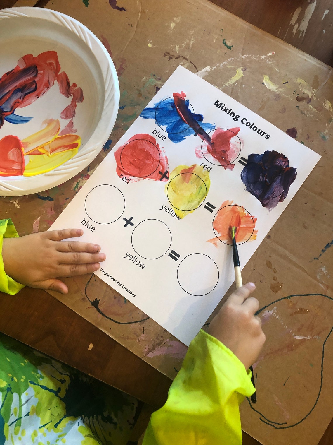 Mixing Colors Worksheet Color Mixing Educational Preschool Etsy UK