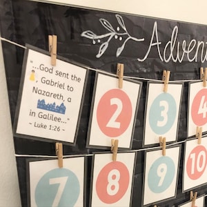 Advent Scripture Cards Printable for Kids, Digital Download, Christmas Countdown, Advent, Religious, Bible Verses, Family Advent Calendar