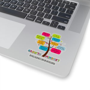 Growth Mindset, The Power Of Yet Teacher Stickers for Laptop, Vinyl Decal image 1