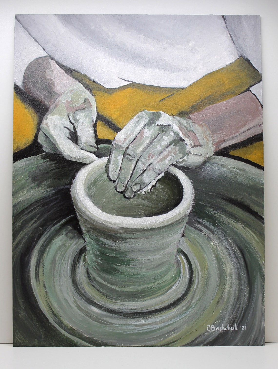 Potter and clay original handmade acrylic painting Etsy