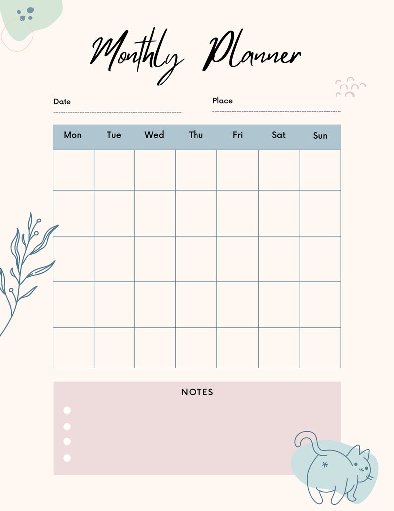 Cute Printable Planner 2023 Planner Bundle Etsy