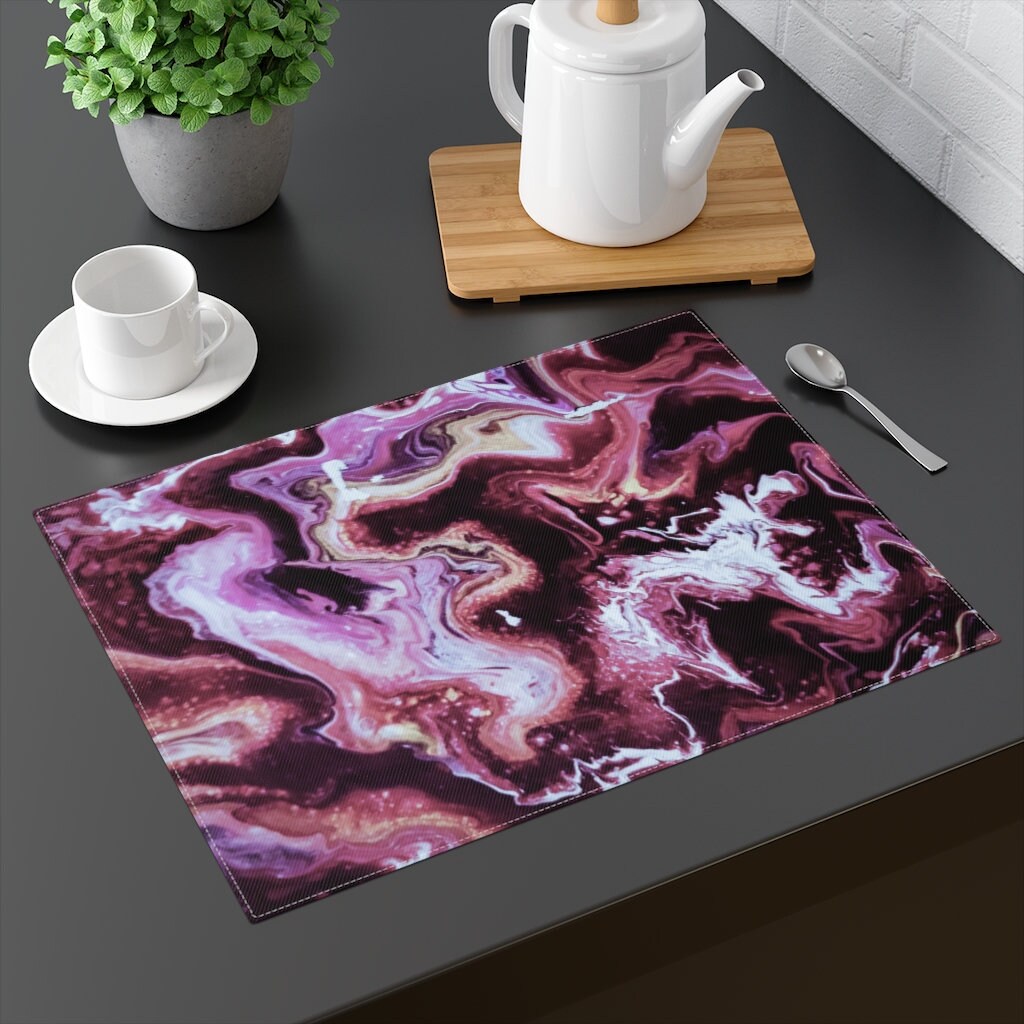 Purple Cotton Placemat Placemats Table Placemats Dining Etsy