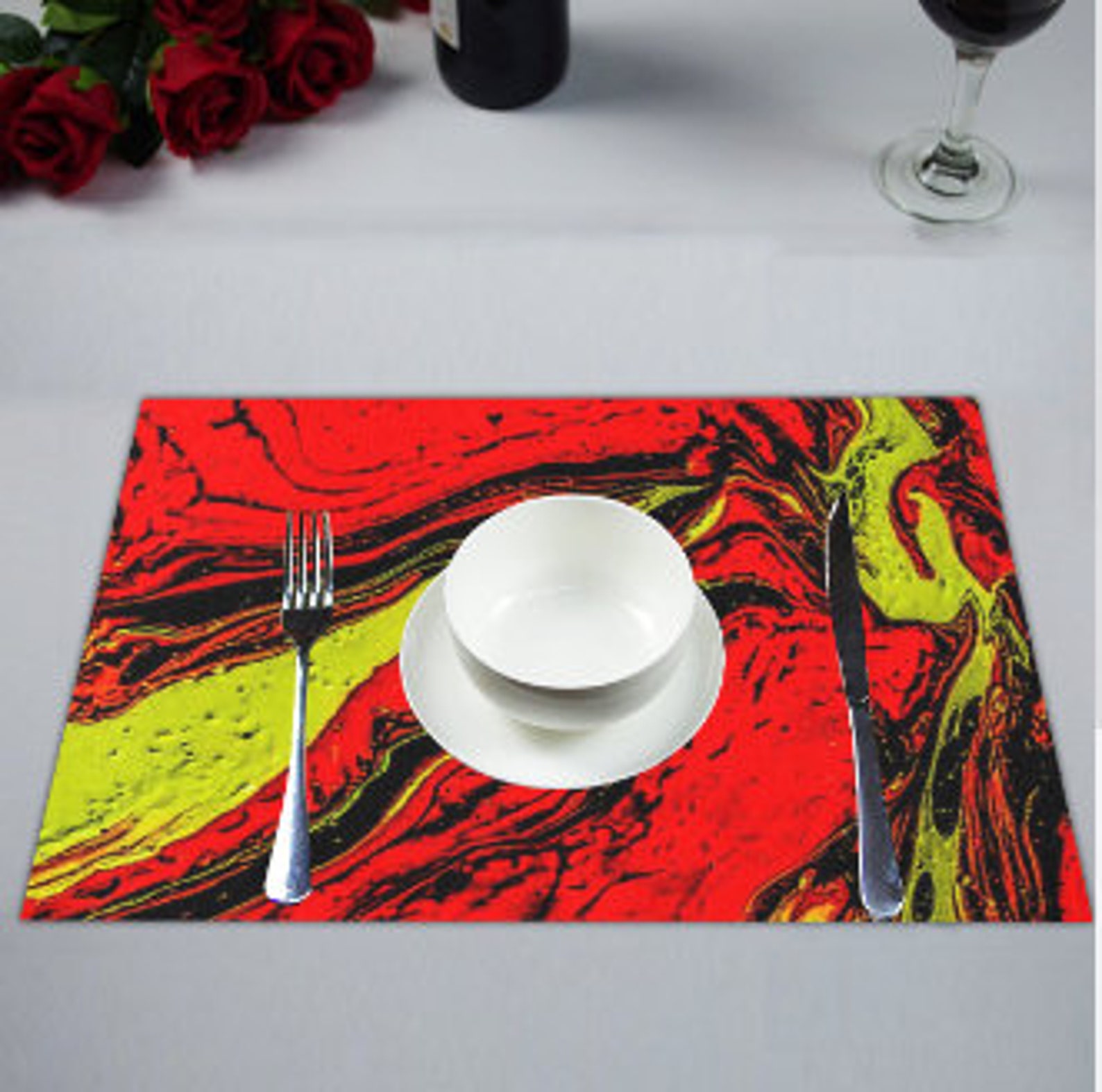 Table Linen Yellow Placemat Set Placemat Placemats Etsy