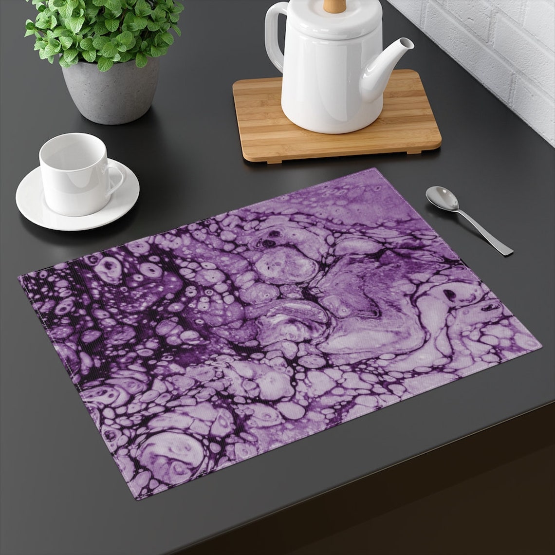 Purple Cotton Placemat Placemats Table Placemat Dining Etsy