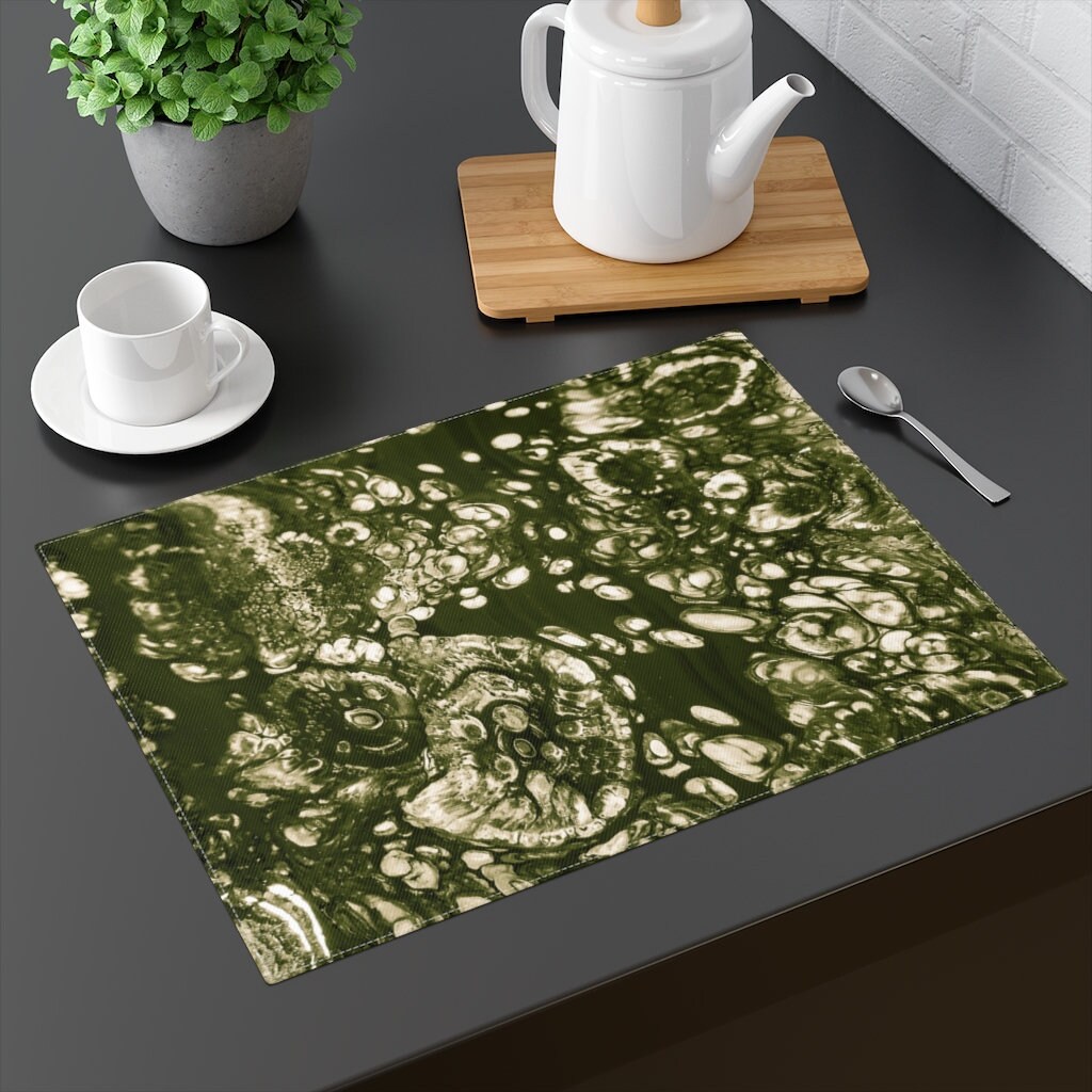 Green Cotton Placemat Placemats Table Placemats Dining Etsy