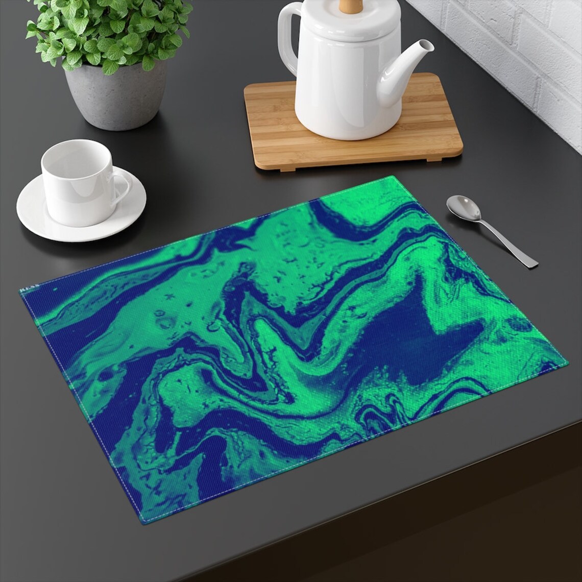 Blue Placemat Art Placemat Placemat Placemat Art Placemat Etsy