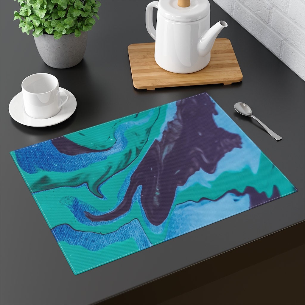 Green Colorful Placemat Placemats Modern Placemats Green Etsy