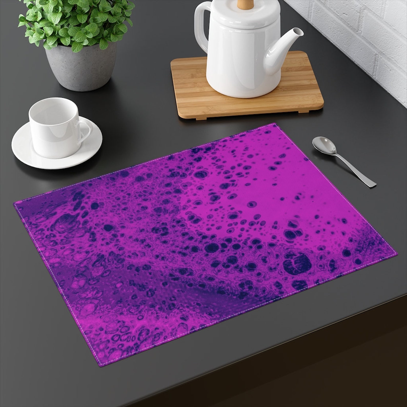 Purple Cotton Placemat Placemats Table Placemat Dining Etsy