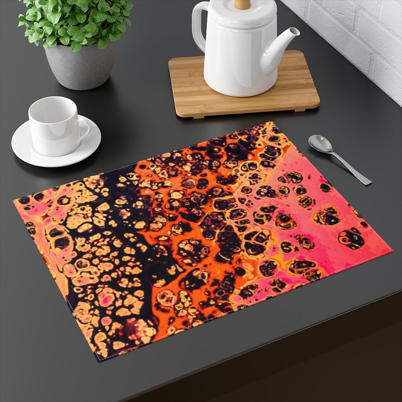 Black Cotton Placemat Placemats Table Placemats Dining Etsy