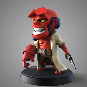 Hellboy Chibi - Anung Un Rama / Resin model kit / Dark Horse / Comics collector / Figure Collector / Demon / DIY - FANART