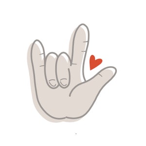 10 Pack Asl I Love You Sign Die Cut Sticker Etsy