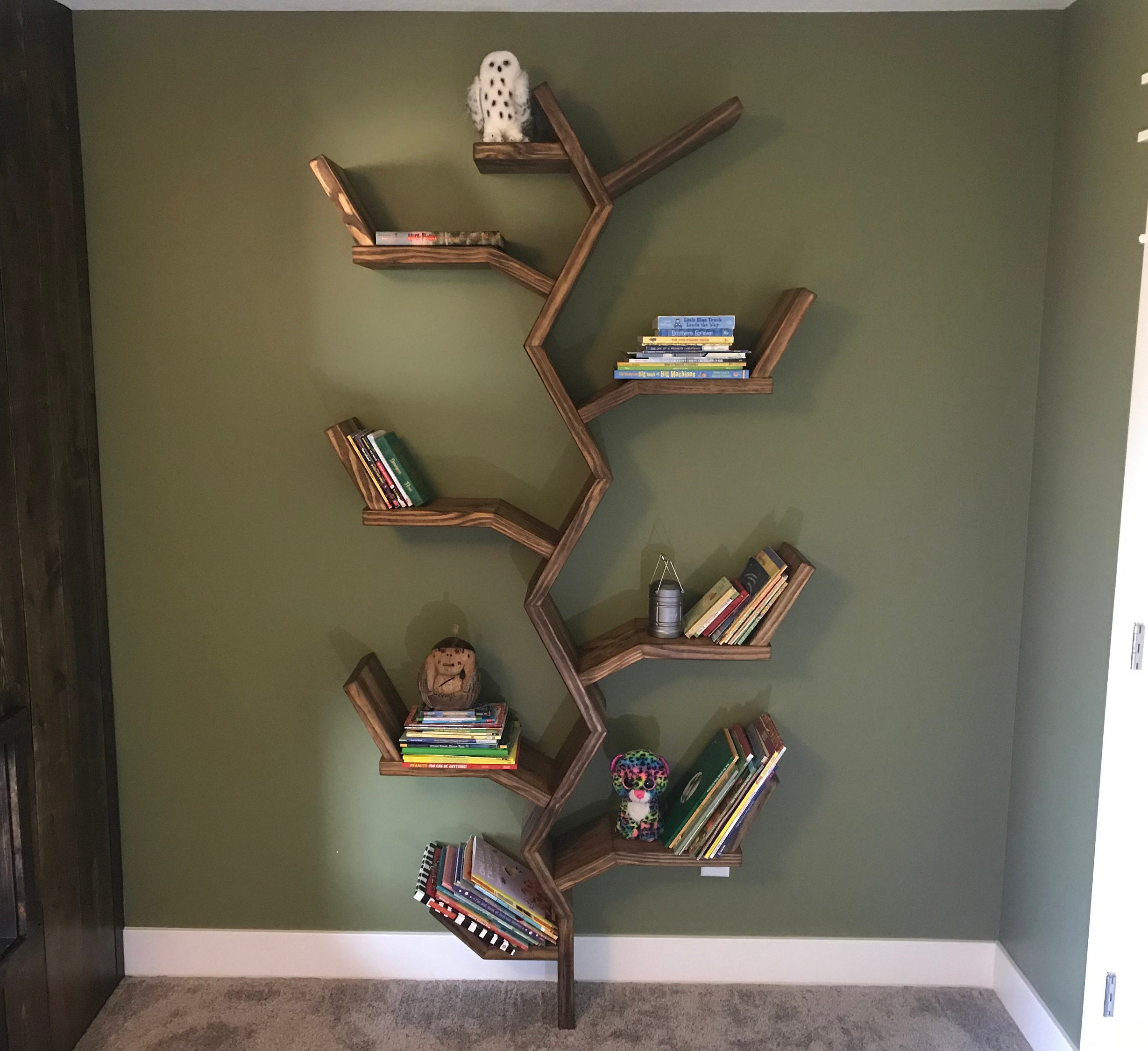 Corner Bookcase Etsy
