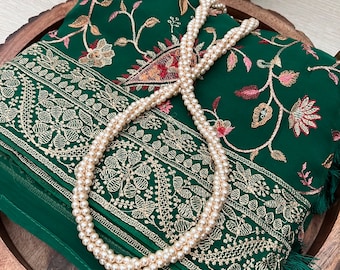 Green Organza Silk Saree with Embroidery | Designer Trendy Saree