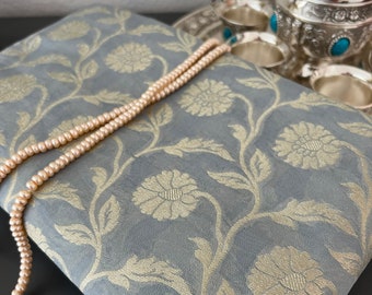 Grey Pure Georgette Banarasi Silk Saree|| Pure Georgette Banarasi Saree || PiranUSA Closet||
