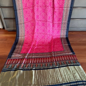 Pink Bandhini Pure Gajji Silk Saree || Zari Tissue Pallu!! PiranUSACloset || Saree Ships From California||