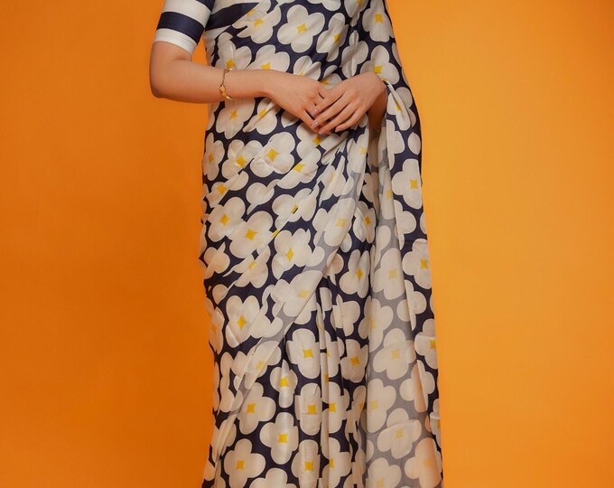 Pure Satin Bliss Saree with Fancy Finish and Designer Appeal main image 0
