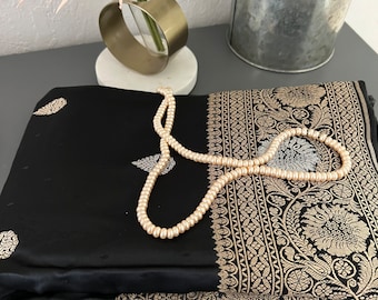 Black Mashru Banarasi Silk Saree || Golden-Silver Zari Silk Sari || Mashru Banarasi Saree || PiranUSA Sari || Saree Ships from USA||
