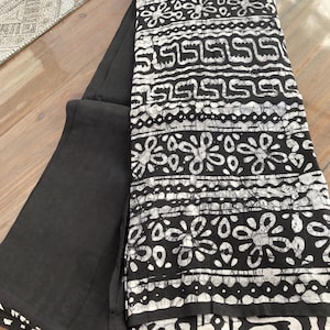 Vegetable Dyed Silk Batik Saree|| Black White Silk Saree || Black white Silk Saree|| Saree Ships From USA || Piran USA Saree||Ekushe Saree||